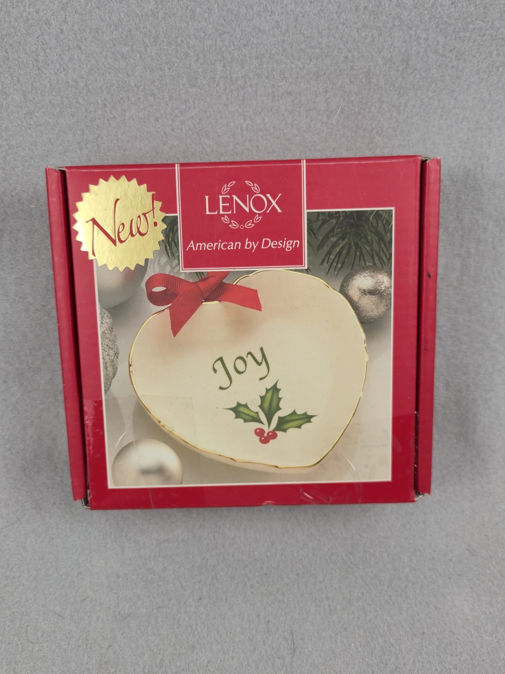 Lenox Holiday Sentiment Heart Dish "Joy" 4" NIB